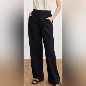 Jenni Kayne Linen Keaton Wide Leg Pant Black Size 12